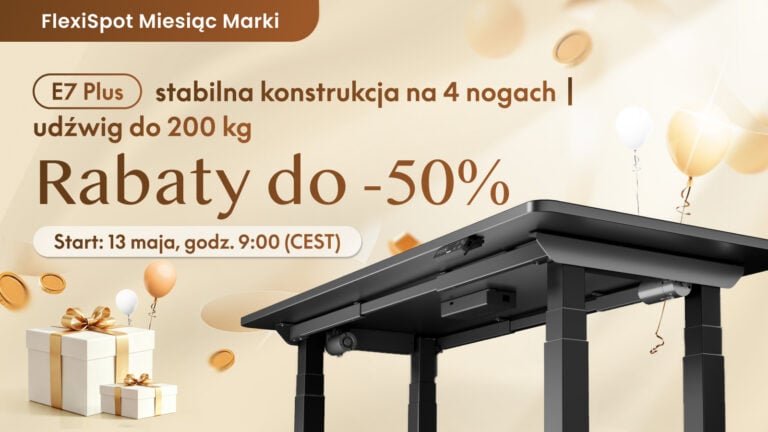 FlexiSpot E7 Plus to ciekawe biurko z regulacją wysokości. Teraz dostępne jest na promocji